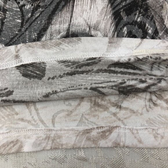 Forever 21 White and Gray Sleeveless Tank Top with Peacock Graphics and Sequins - Picture 7 of 12